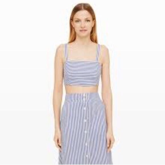 Club Monaco stripe seersucker crop top size 00 - Picture 11 of 11